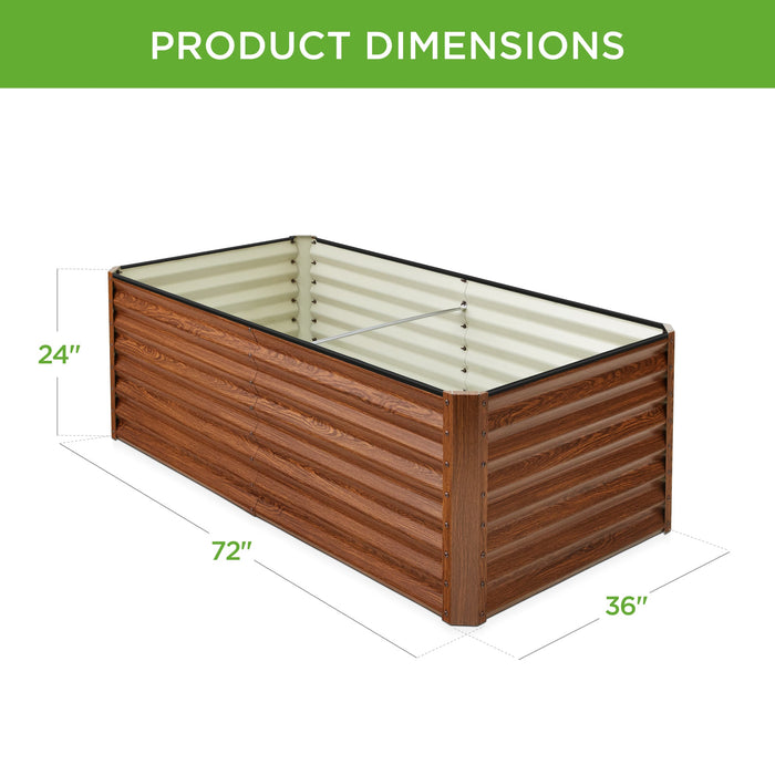 Jardinière surélevée en métal pour légumes, fleurs et herbes aromatiques - 6x3x2ft