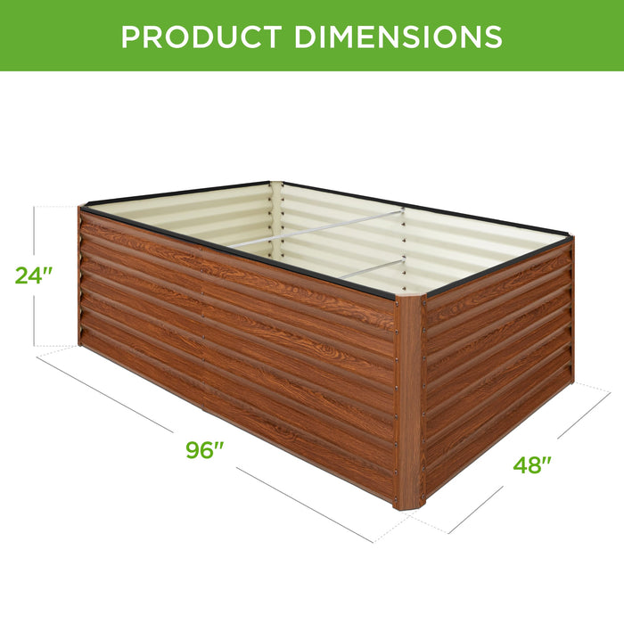 Outdoor Metal Raised Garden Bed for Vegetables, Flowers, Herbs - 8x4x2ft