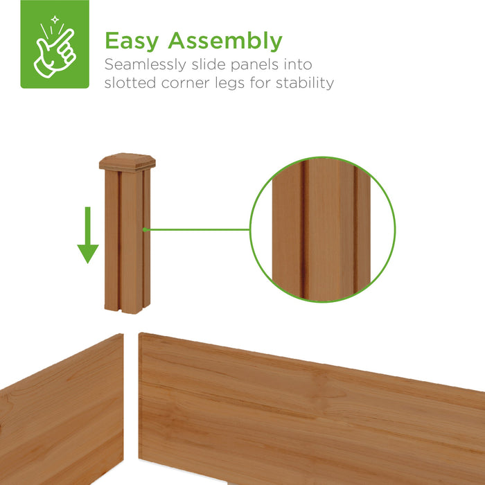 Wooden Raised Garden Bed Planter for Garden, Lawn, Yard - 8x2ft