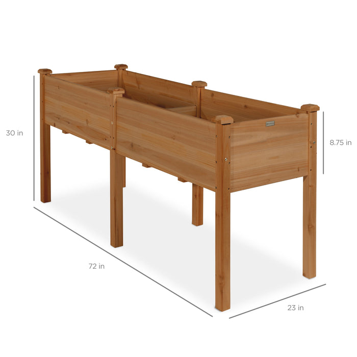 Jardinière surélevée, support de jardinière surélevé en bois - 72x23x30 pouces