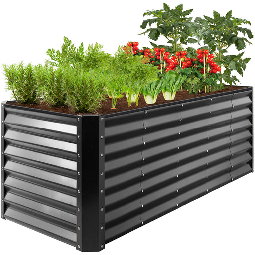 Outdoor Metal Raised Garden Bed for Vegetables, Flowers, Herbs - 8x2x2ft