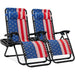 Set of 2 Adjustable Zero Gravity Patio Chair Recliners w/ Cup Holders