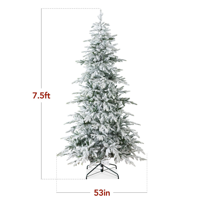 Sapin de Noël artificiel en peuplier noble pré-éclairé avec support en métal