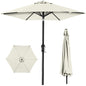 Outdoor Steel Market Patio Umbrella Decoration w/ Tilt, Crank Lift - 10ft