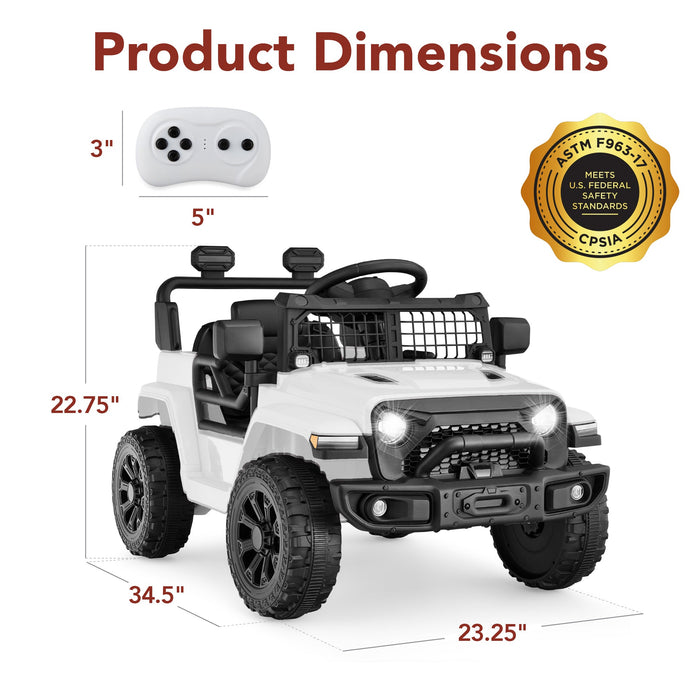 6V Kids Ride-On Truck Car w/ Parent Remote Control, 4-Wheel Suspension