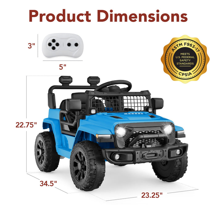 6V Kids Ride-On Truck Car w/ Parent Remote Control, 4-Wheel Suspension