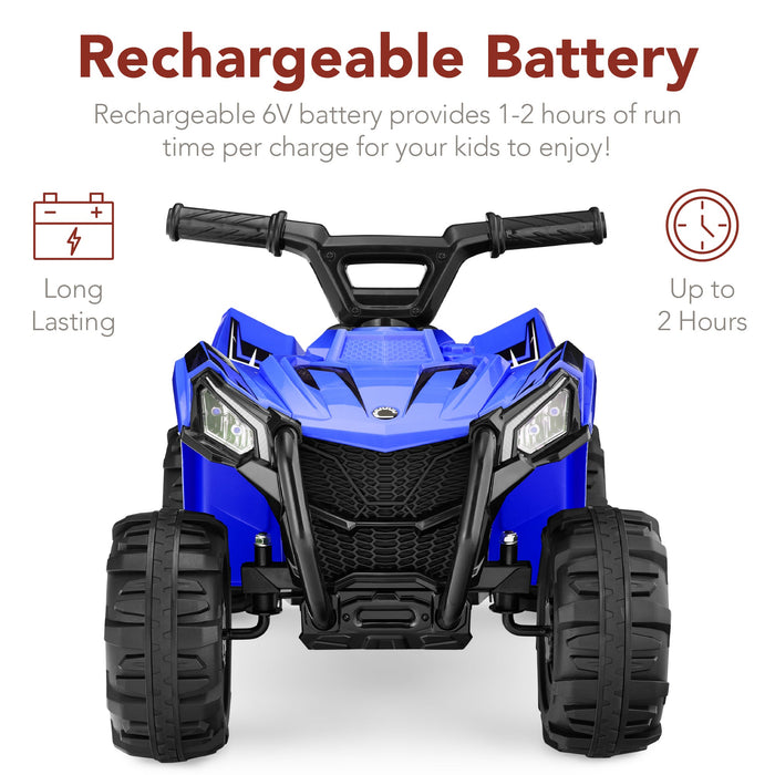 6V Kids Ride-On 4-Wheeler Quad ATV Car w/ 1.8mph Max Speed, Treaded Tires