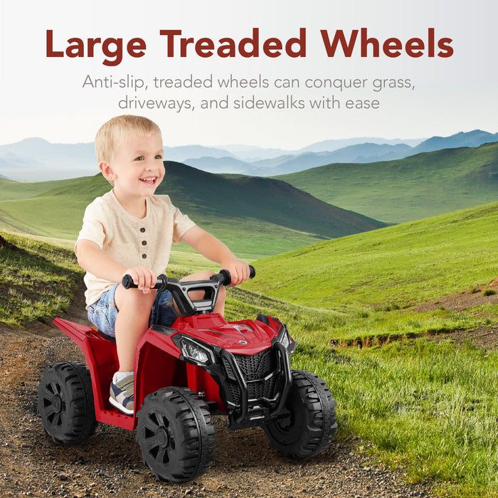 6V Kids Ride-On 4-Wheeler Quad ATV Car w/ 1.8mph Max Speed, Treaded Tires