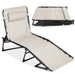 Portable Patio Chaise Lounge Chair Outdoor Recliner w/ Pillow