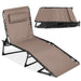 Portable Patio Chaise Lounge Chair Outdoor Recliner w/ Pillow