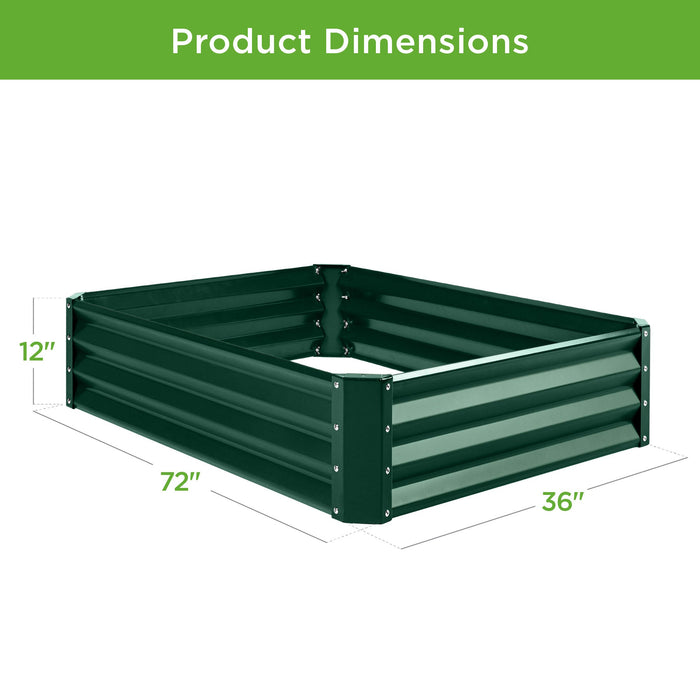 Outdoor Metal Raised Garden Bed for Vegetables, Flowers, Herbs - 6x3x1ft