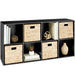 8-Cube Bookshelf, 11in Storage Display w/ Removable Panels, Customizable