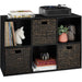 6-Cube Bookshelf, 13.5in Storage Display w/ Removable Panels, Customizable