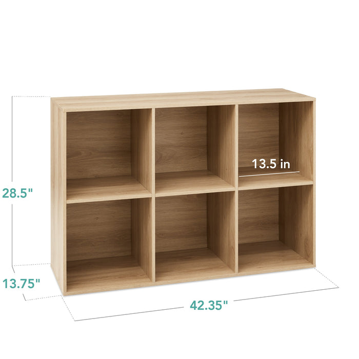 6-Cube Bookshelf, 13.5in Storage Display w/ Removable Panels, Customizable