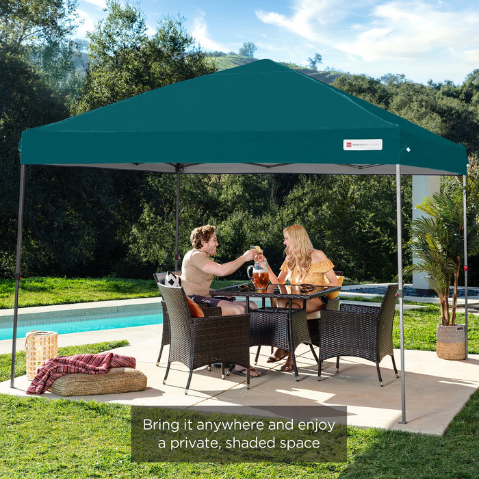 One-Person Setup Instant Pop Up Canopy w/ Case, 4 Weight Bags - 10x10ft