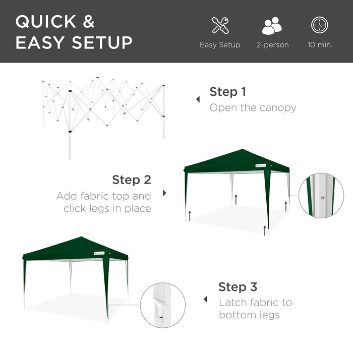 Outdoor Portable Pop Up Canopy Tent w/ Carrying Case, 10x10ft