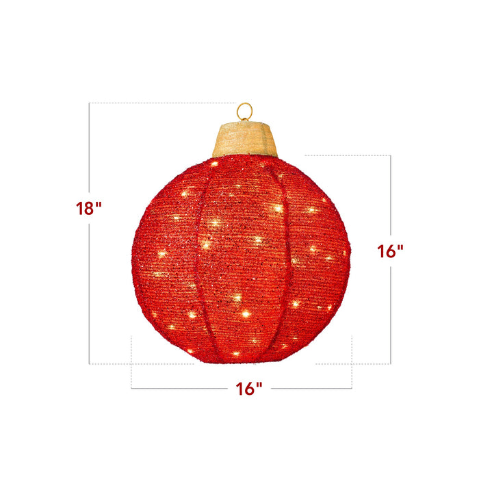 3-Piece Hanging Pop-Up Ornaments Outdoor Christmas Decor, LED Lights