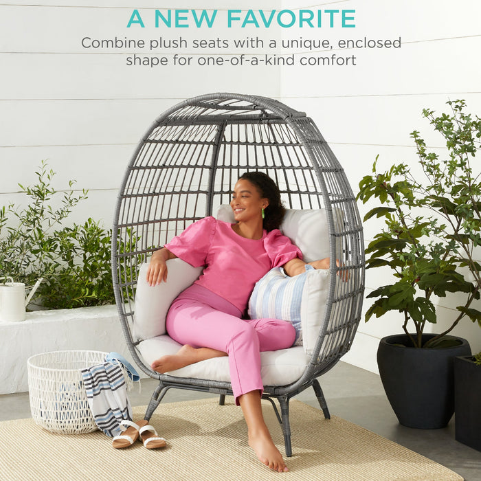 Wicker Egg Chair Oversized Indoor Outdoor Patio Lounger