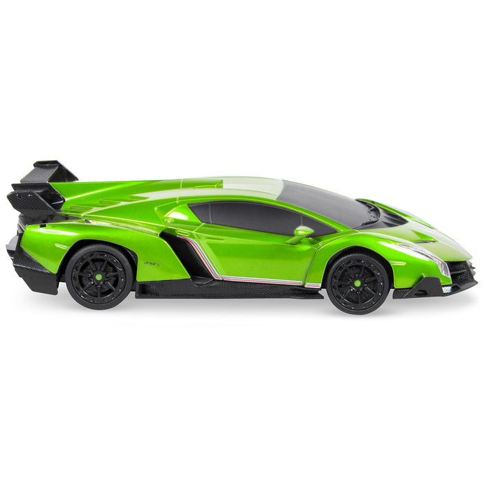 Voiture de course Lamborghini Veneno RC pour enfants 1/24 avec lumières et suspension à amortisseurs