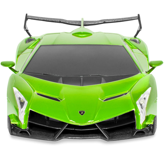 Voiture de course Lamborghini Veneno RC pour enfants 1/24 avec lumières et suspension à amortisseurs