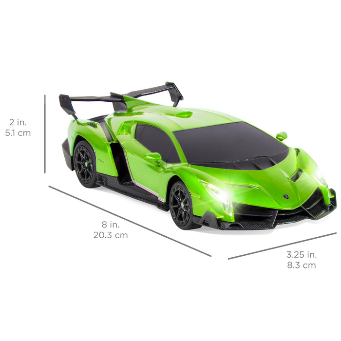 Voiture de course Lamborghini Veneno RC pour enfants 1/24 avec lumières et suspension à amortisseurs