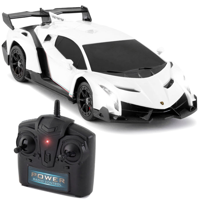 1/24 Kids RC Lamborghini Veneno Racing Car Toy w/ Lights, Shock Suspension