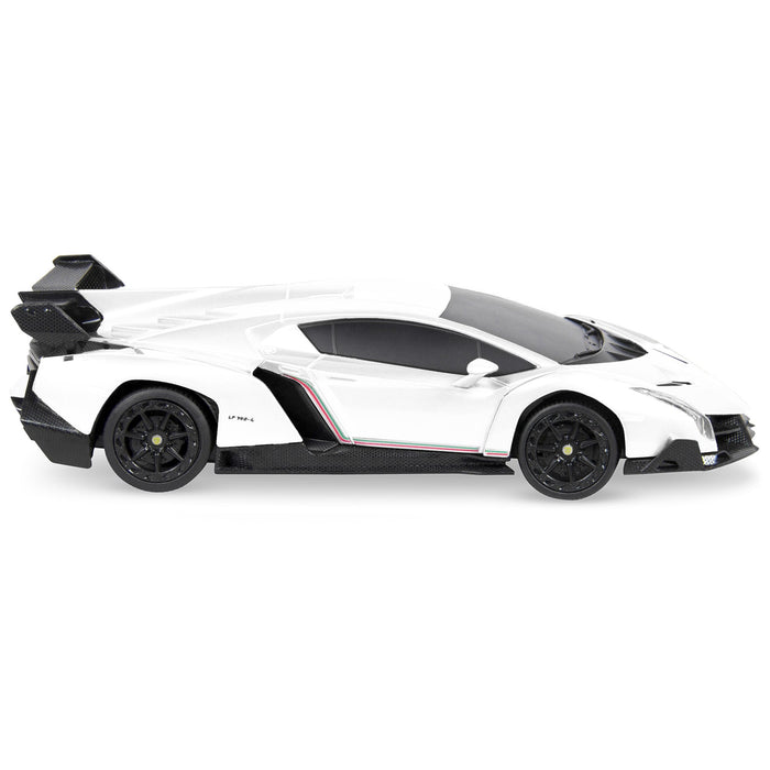 Voiture de course Lamborghini Veneno RC pour enfants 1/24 avec lumières et suspension à amortisseurs