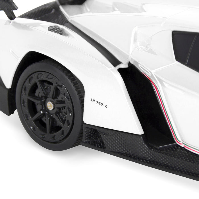 Voiture de course Lamborghini Veneno RC pour enfants 1/24 avec lumières et suspension à amortisseurs