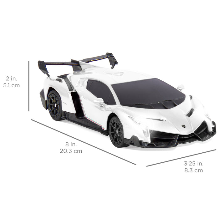 Voiture de course Lamborghini Veneno RC pour enfants 1/24 avec lumières et suspension à amortisseurs