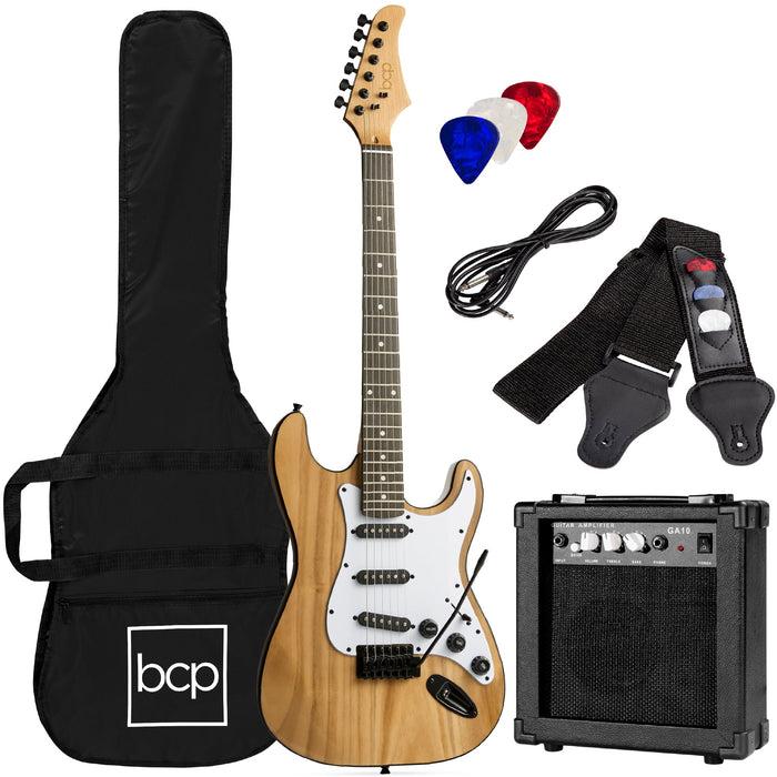 Beginner Electric Guitar Kit w/ Case, 10W Amp, Tremolo Bar - 39in