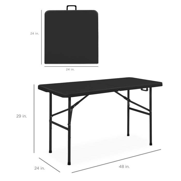 Portable Folding Plastic Dining Table w/ Handle, Lock - 4ft