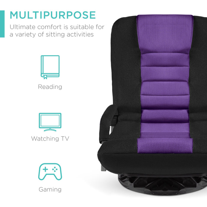 Gaming Floor Chair w/ 360-Degree Swivel, Armrest, Adjustable Backrest