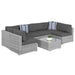 7-Piece Modular Wicker Sectional Conversation Set w/ 2 Pillows, Cover