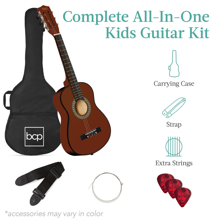 Kids Acoustic Guitar Beginner Starter Kit with Carrying Case - 30in