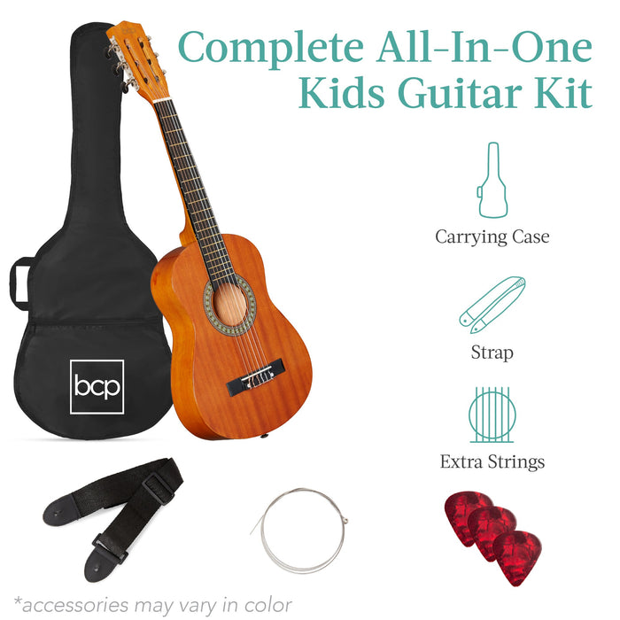 Kids Acoustic Guitar Beginner Starter Kit with Carrying Case - 30in