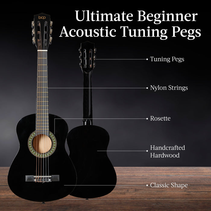 Kids Acoustic Guitar Beginner Starter Kit with Carrying Case - 30in