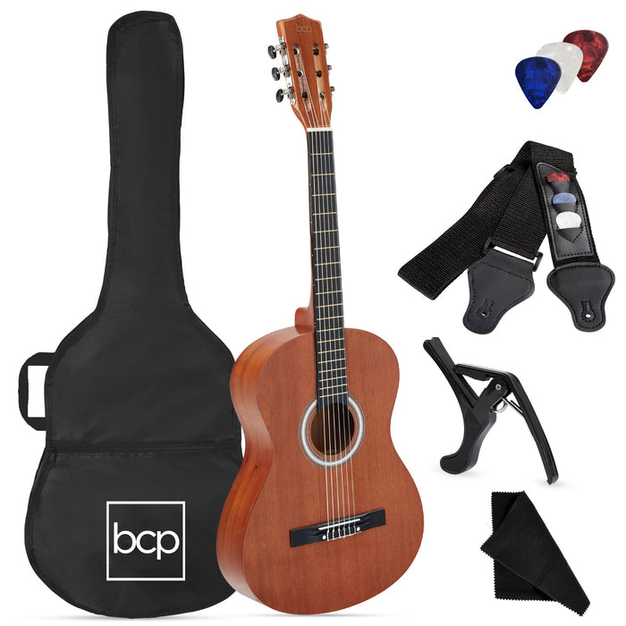 Beginner Acoustic Guitar Set w/ Case, Strap, Strings - 38in