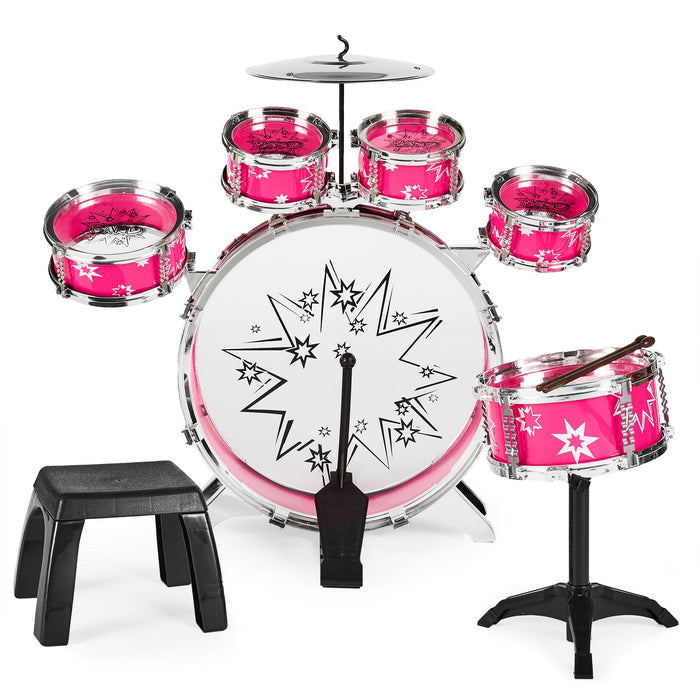 11-Piece Kids Beginner Drum Percussion Musical Instrument Toy Set