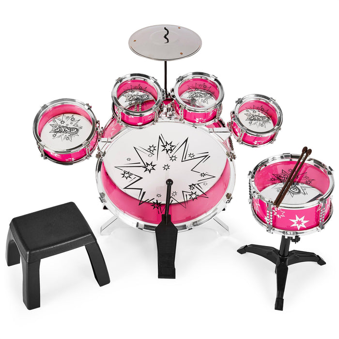 11-Piece Kids Beginner Drum Percussion Musical Instrument Toy Set