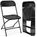 Set of 4 Folding Stacking Plastic Chairs w/ Non-Slip Feet