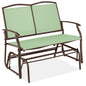 2-Person Patio Loveseat Swing Glider, Bench Rocker w/ Armrests