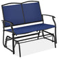 2-Person Patio Loveseat Swing Glider, Bench Rocker w/ Armrests