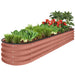 Outdoor Metal Raised Oval Garden Bed for Vegetables, Flowers - 8x2x1ft