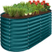 Outdoor Raised Metal Oval Garden Bed, Planter Box - 4x2x2ft