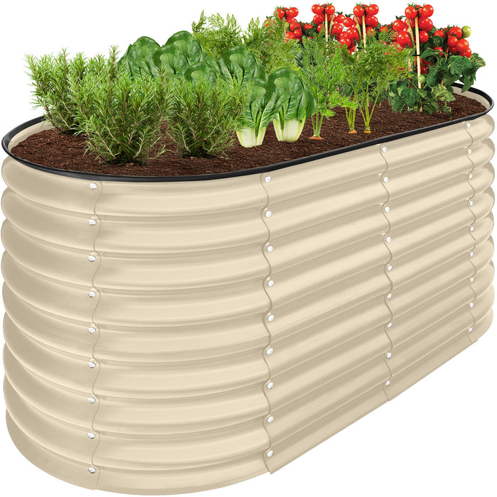 Outdoor Raised Metal Oval Garden Bed, Planter Box - 4x2x2ft