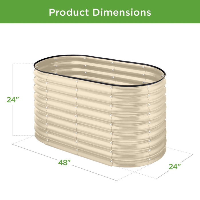 Jardinière ovale surélevée en métal pour extérieur, jardinière - 4x2x2ft