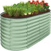 Outdoor Raised Metal Oval Garden Bed, Planter Box - 4x2x2ft