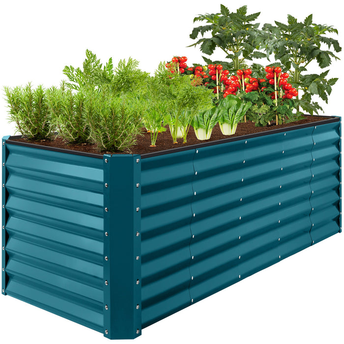 Outdoor Metal Raised Garden Bed for Vegetables, Flowers, Herbs - 8x2x2ft