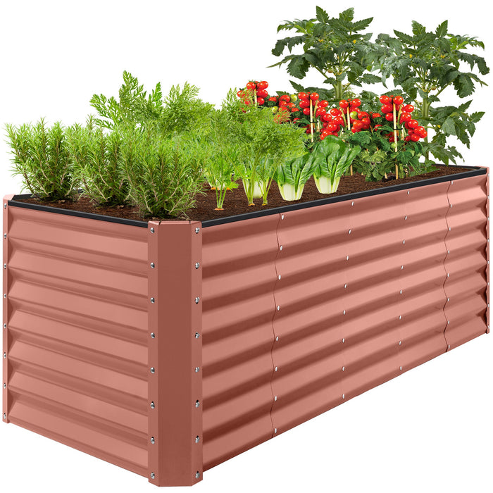 Outdoor Metal Raised Garden Bed for Vegetables, Flowers, Herbs - 8x2x2ft