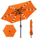 Outdoor Solar Patio Umbrella w/ Push Button Tilt, Crank Lift - 7.5ft